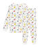 Pigiama bambino a costine bianco MARSHMALLOW/bianco MULTICO