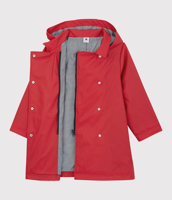 Trench con cappuccio bambina rosso TERKUIT