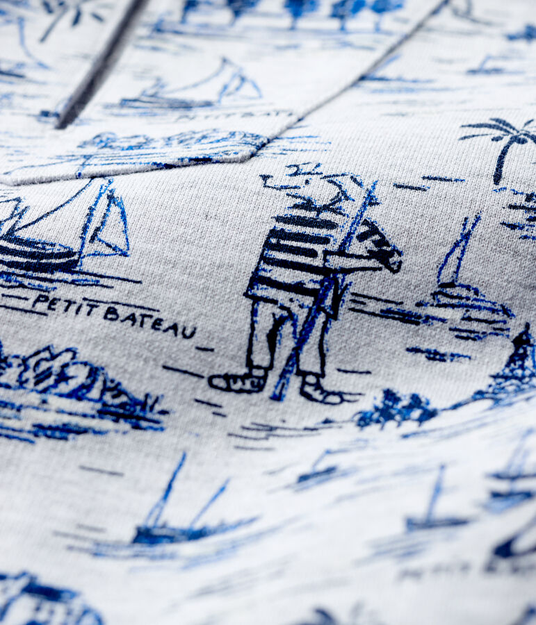 Felpa in molleton fantasia beb&egrave; maschio grigio POUSSIERE/blu SMOKING