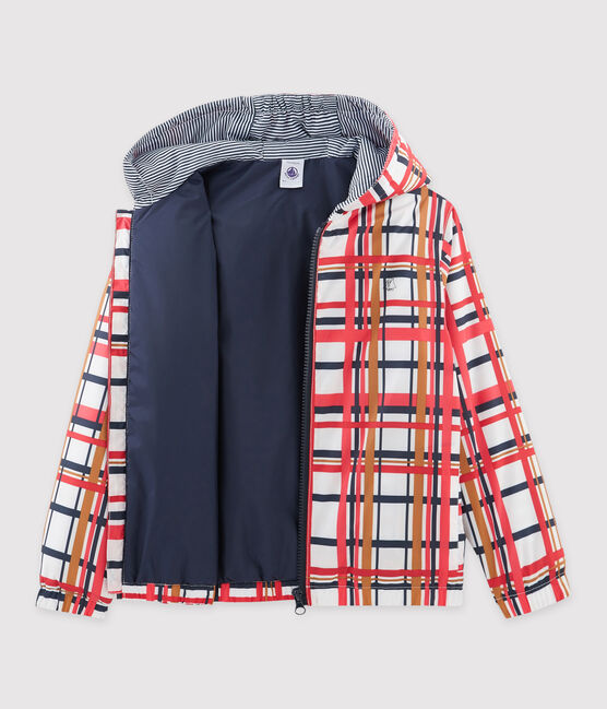Giacca a vento caldo bambino unisex bianco MARSHMALLOW+SIGNAL/rosso MULTICO