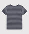 T-shirt LE DROIT girocollo in cotone Donna blu SMOKING/bianco MARSHMALLOW