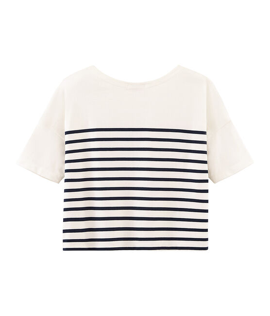 Marinière maniche corte donna bianco MARSHMALLOW/blu SMOKING