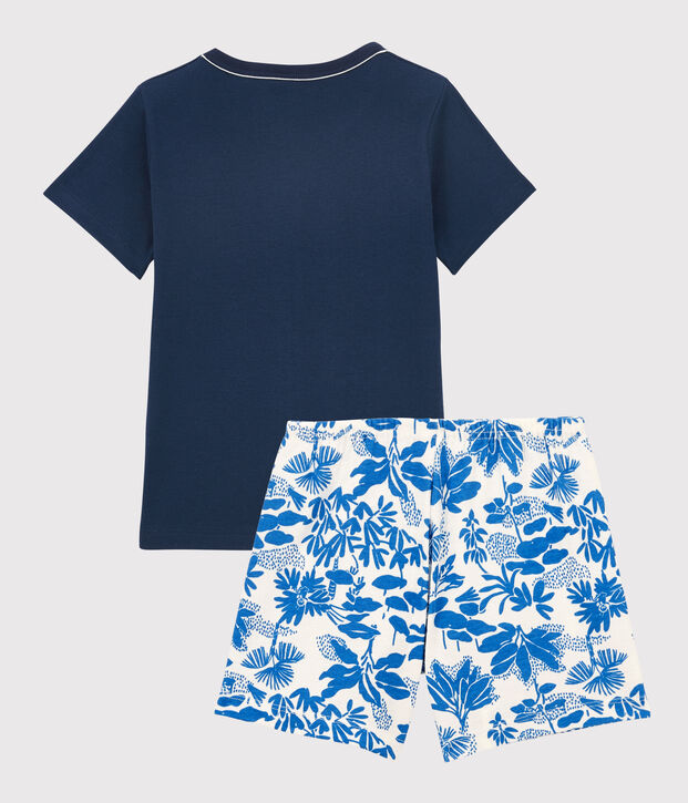 Pigiama corto blu bambino in cotone blu/multicolore