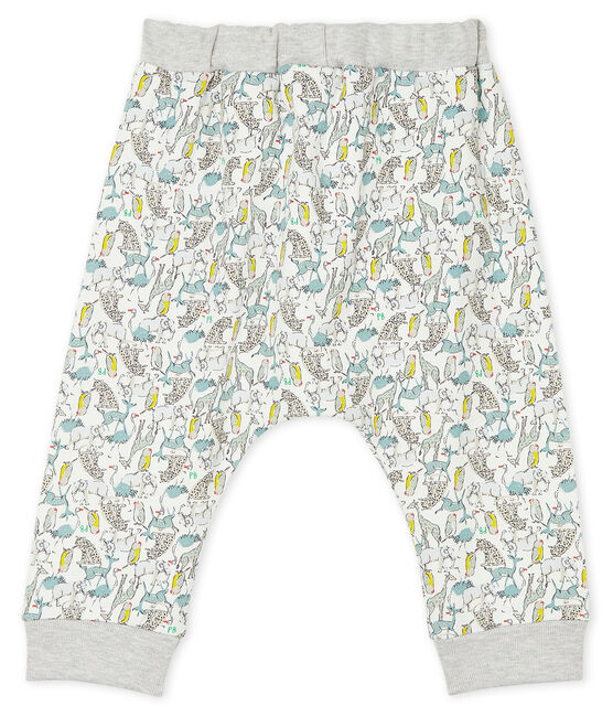 Pantalone bebè maschio in molleton leggero bianco MARSHMALLOW/bianco MULTICO