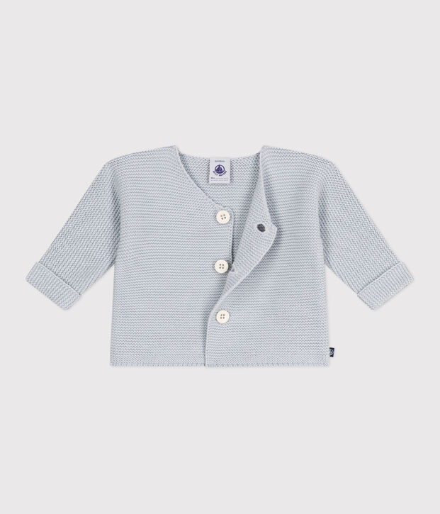 Cardigan in maglia di cotone a punto legaccio neonato blu