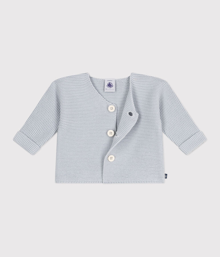 Cardigan in maglia di cotone a punto legaccio neonato blu