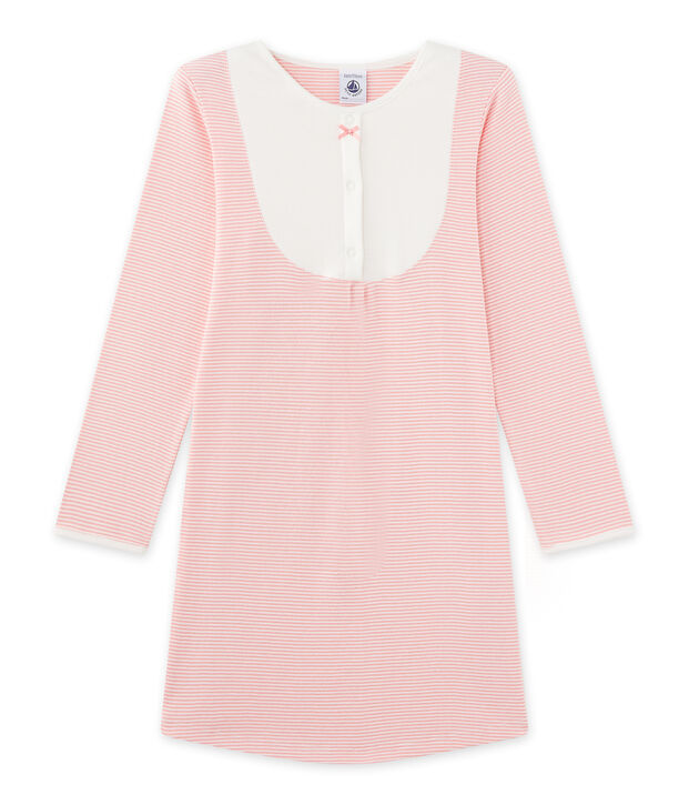 Camicia da notte per bambina millerighe rosa/bianco
