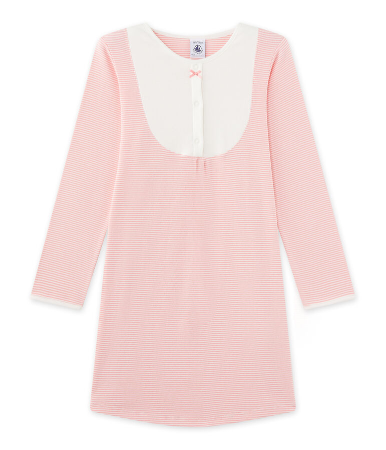 Camicia da notte per bambina millerighe rosa GRETEL/bianco LAIT