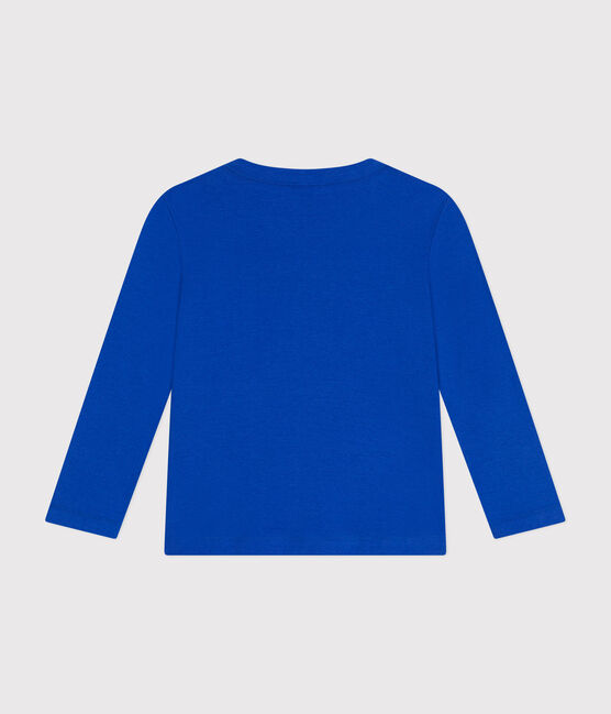 T-shirt a maniche lunghe a costine bambina/bambino blu CALVIN