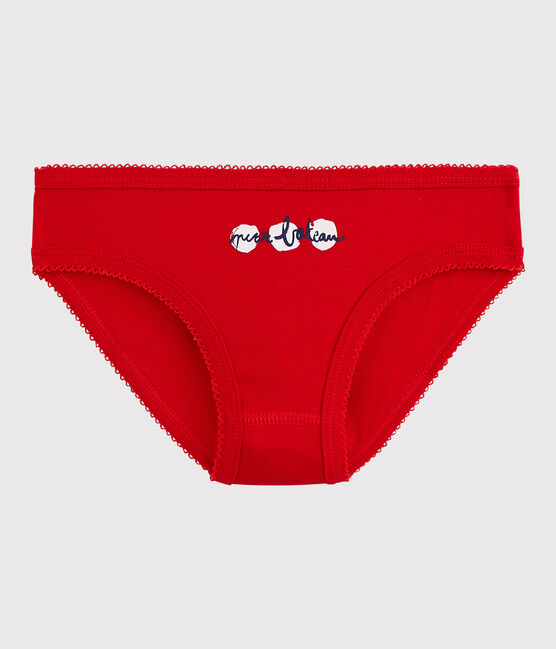 La mutandina in cotone per bambina rosso FROUFROU