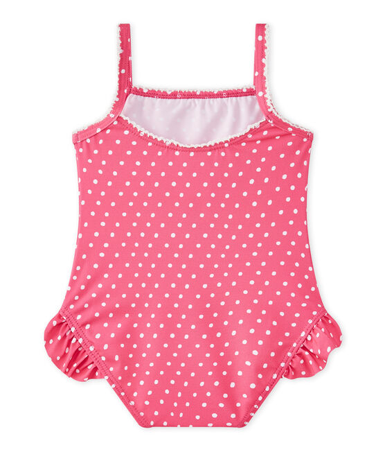 Costume da bagno bebé bambina a pois rosa PETUNIA/bianco MARSHMALLO