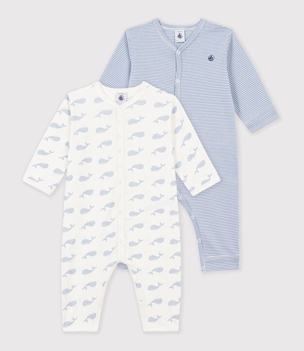 Set di pigiami senza piedini in cotone stampato neonato multicolore