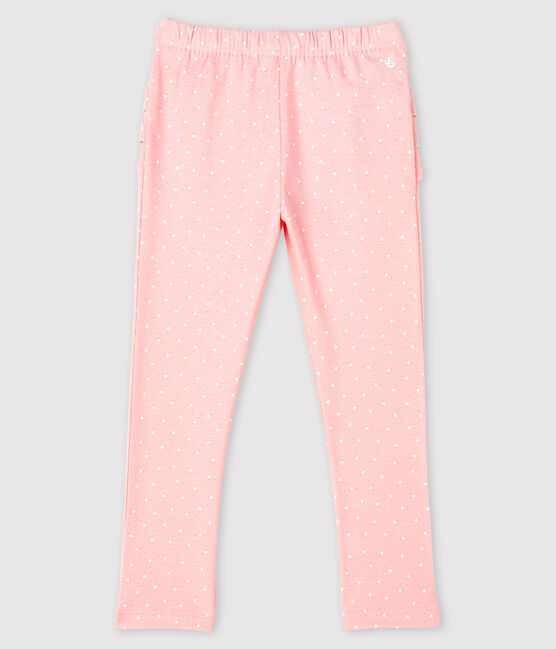 Leggins stampati bebè femmina rosa MINOIS/bianco MARSHMALLOW