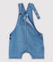 Salopette corta in demin chiaro bebè blu DENIM CLAIR