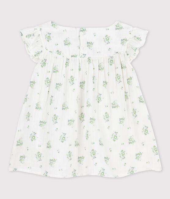 Blusa fantasia in garza di cotone bio bambina bianco MARSHMALLOW/bianco MULTICO