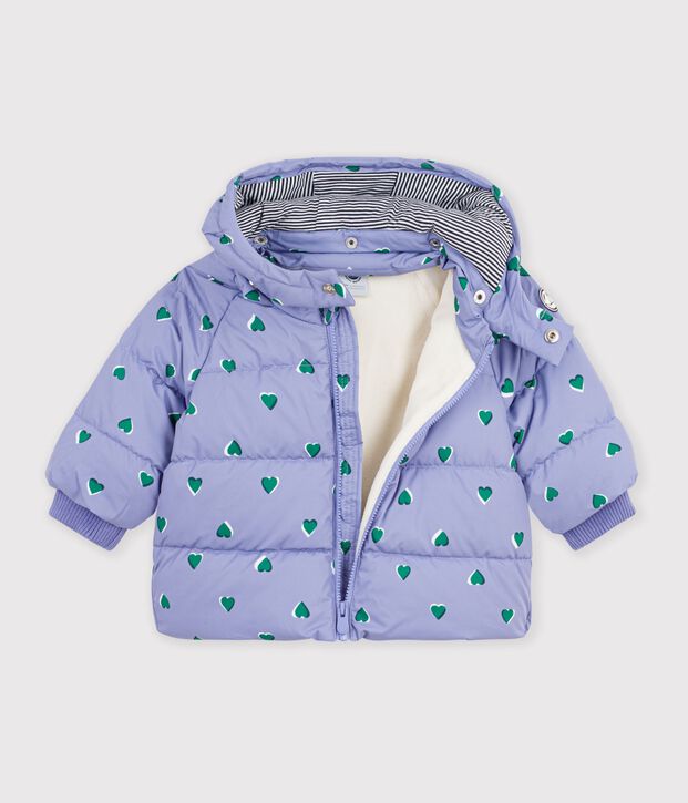 Piumino in poliestere con stampa animalier neonato viola/multicolore