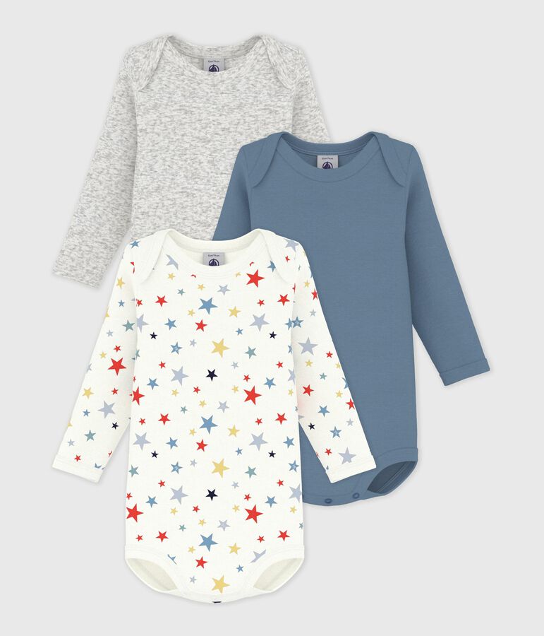 Set di body a maniche lunghe in cotone con stelle stampate neonato multicolore