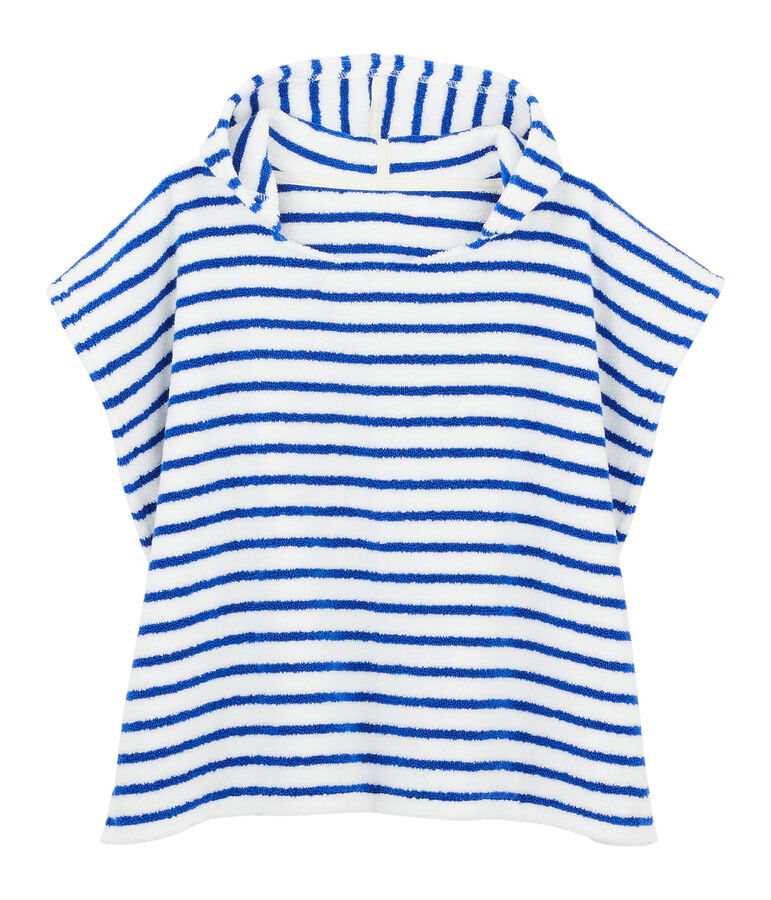 Poncho mare con cappuccio beb&egrave; unisex blu