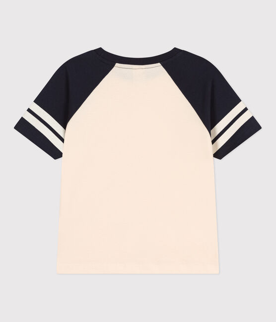 T-shirt bambino in jersey stampato bianco AVALANCHE/blu SMOKING