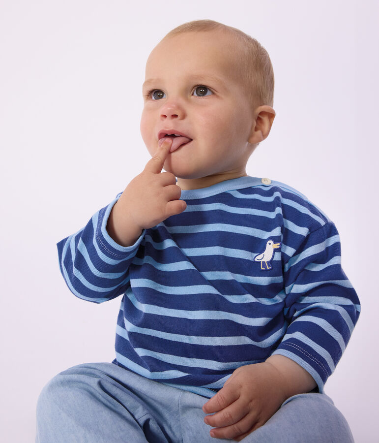 Marini&egrave;re in cotone con stemma a gabbiano neonato CREPUSCULE/ FLO