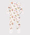 Tutina pigiama con piedi staccabili bebè fosforescente in cotone bianco MARSHMALLOW/bianco MULTICO