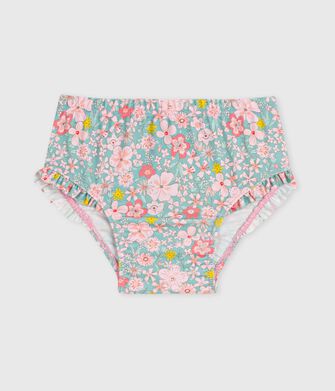 Slip da bagno a volant con stampa a fiori neonato
