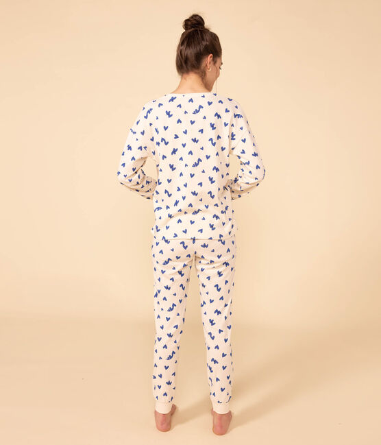 Pigiama cuore donna in cotone bianco AVALANCHE/ MULTICO