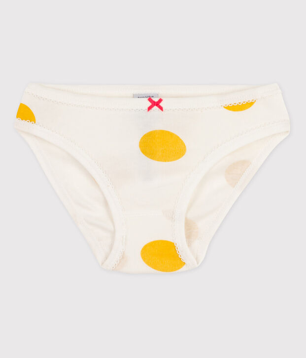 La mutandina in cotone per bambina bianco/giallo