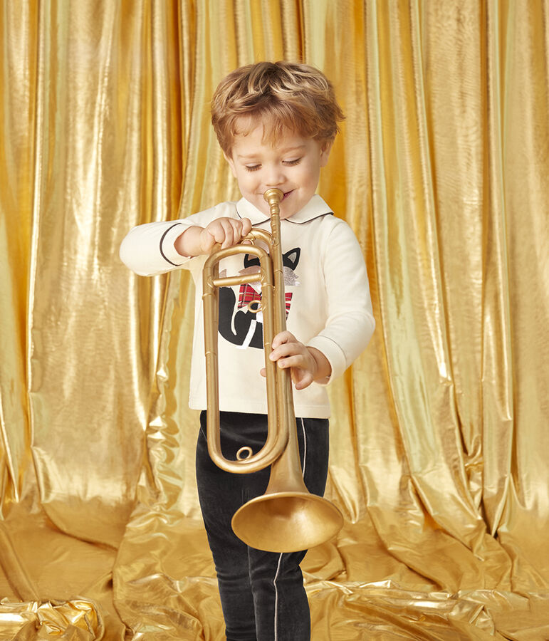 Pantalone beb&egrave; maschio in maglia di velluto nero