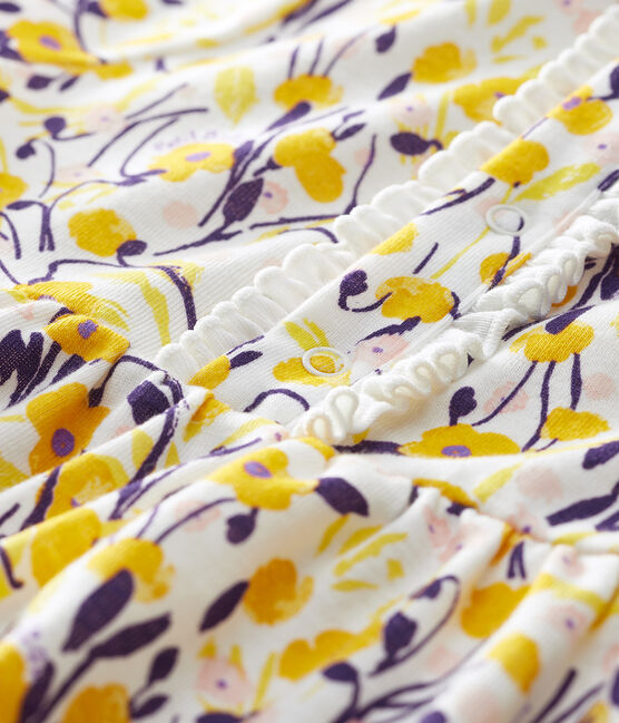 Abito a manica corta bebè femmina bianco MARSHMALLOW/bianco MULTICO