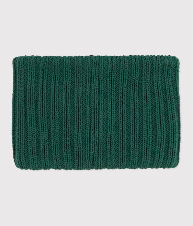 Snood in maglia foderata in pile bambino verde