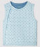 Gilè blu smanicato reversibile per bebé maschio a costine in ovatta blu FRAICHEUR/bianco MULTICO