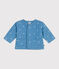 Giacca neonato in cotone trapuntato con stampa a fiorellini blu ALASKA/bianco MARSHMALLOW