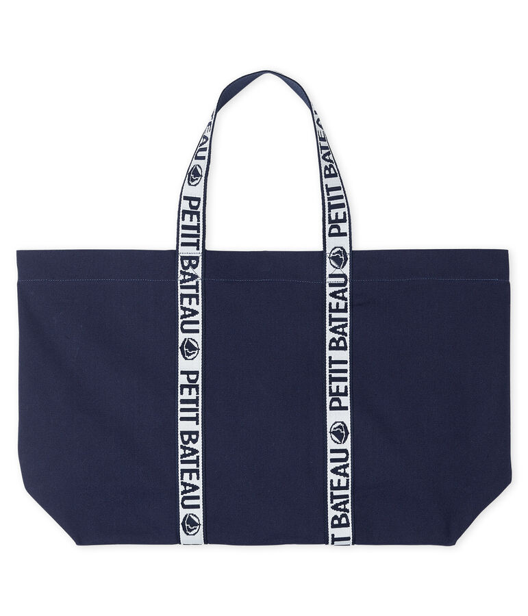 Borsa shopping con logo blu
