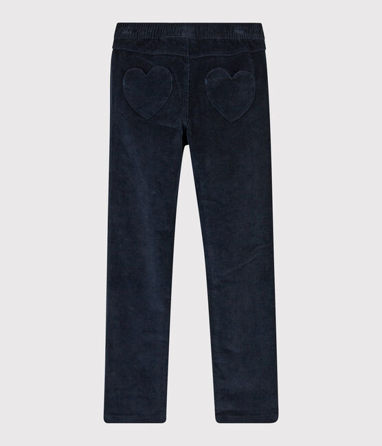Pantaloni in velluto bambina blu SMOKING