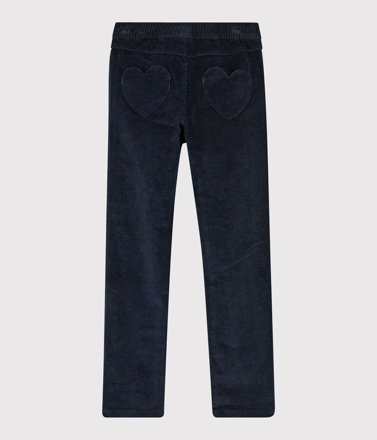 Pantaloni in velluto bambina blu