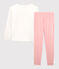 Pigiama ragazza in ciniglia rosa CHARME/bianco MARSHMALLOW