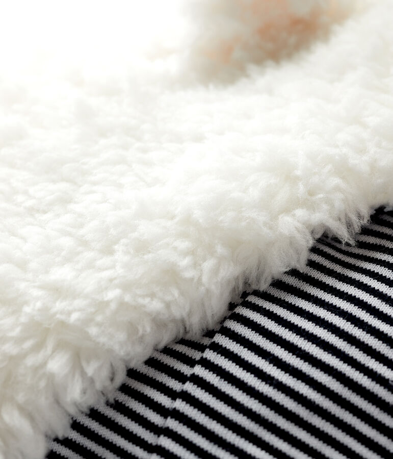 Cappello in sherpa beb&egrave; femmina/maschio bianco MARSHMALLOW