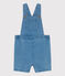 Salopette corta bebè in denim leggero blu DENIM CLAIR