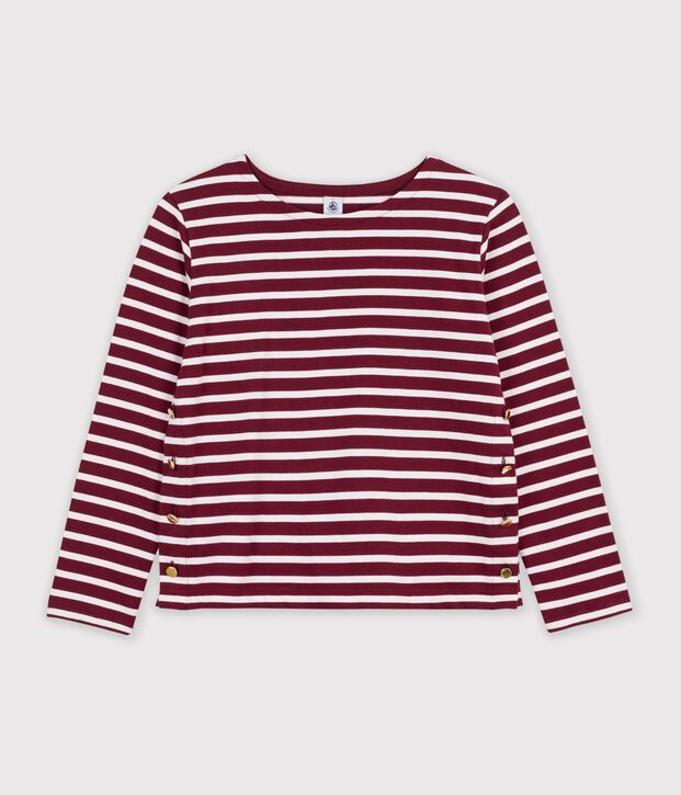 Marini&egrave;re in cotone donna rosso/bianco
