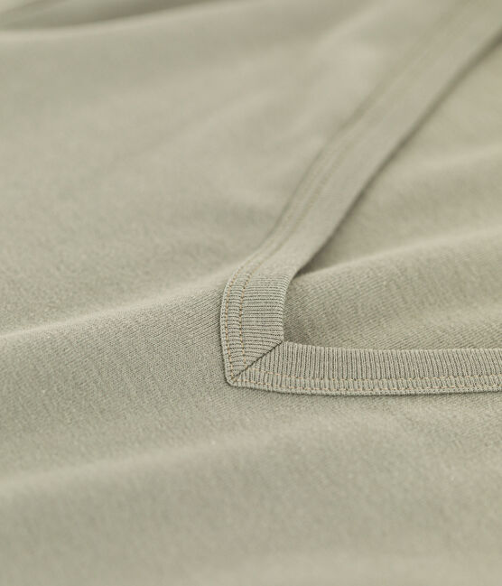 T-shirt L'ICONIQUE scollo a V in cotone donna verde MARECAGE