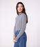 Dolcevita iconico in cotone donna blu SMOKING/bianco MARSHMALLOW