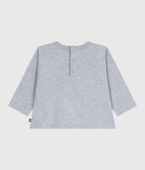 T-shirt a maniche lunghe in cotone con motivo balena neonato grigio FUMEE CHINE