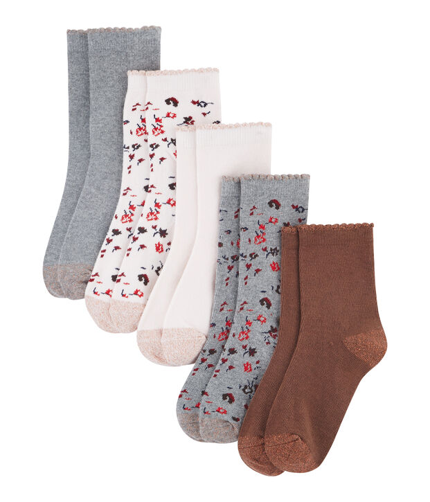 Confezione da 5 paia di calzini bambina multicolore