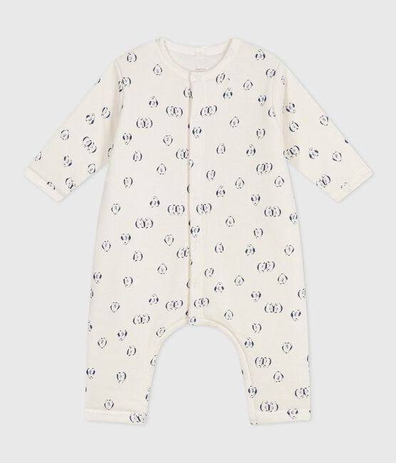 Tutina imbottita in cotone con pinguini stampati neonato blu MILK/ SOIR