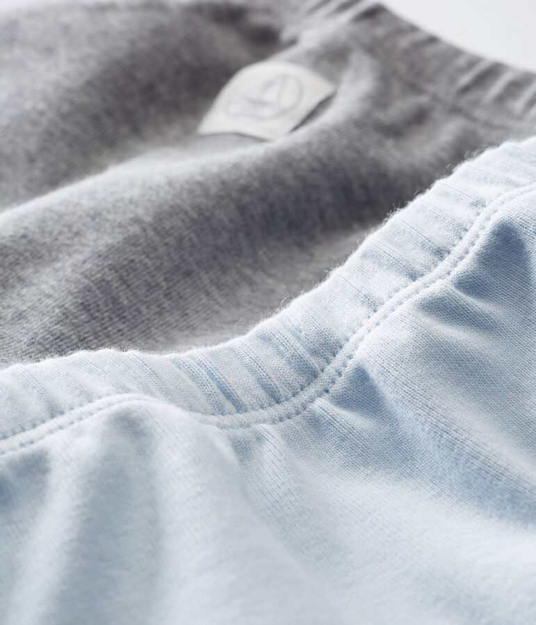 Lotto di due leggings beb&eacute; unisex a costina 1x1 grattata tinta unita multicolore