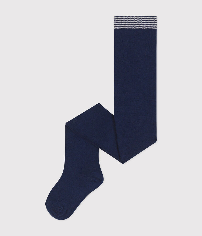 Collant in jersey di cotone a tinta unita neonato blu