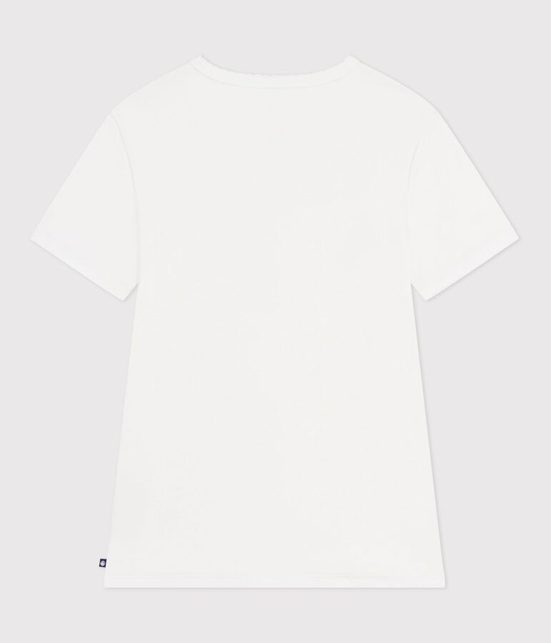 T-shirt a maniche corte in cotone donna bianco