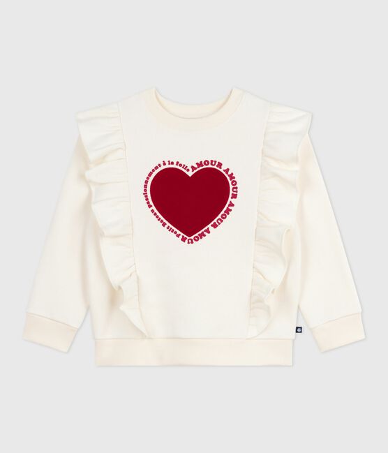 Felpa in cotone stampato bambino ecru MILK