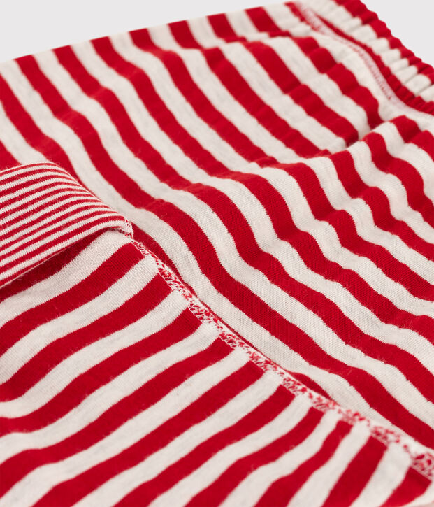 Pantaloni beb&egrave; a righe in tubique rosso/beige